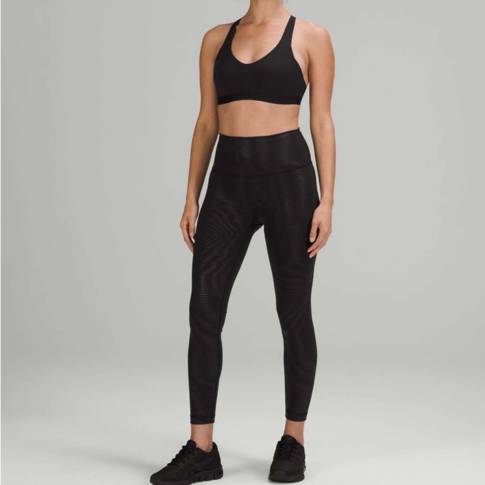 RARE Lululemon Wunder Train Tight Leggings 25”Shapeshifter Foil Black Size 4 NWT - Picture 3 of 10